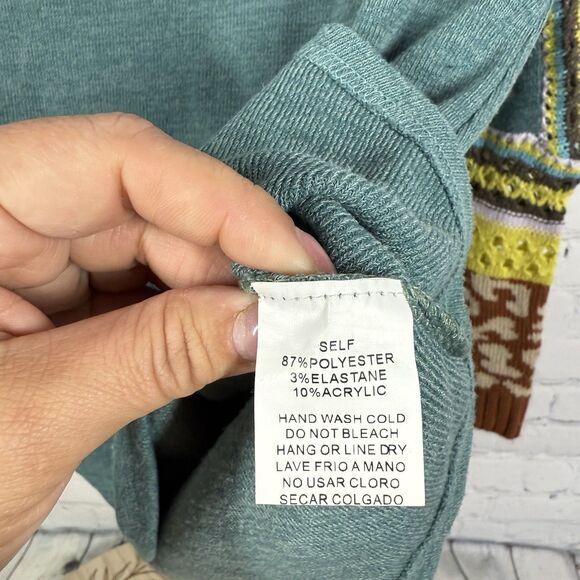 Easel Indiana Dunes Crochet Sweater Womens Large Knit Boho Chic Oversized Casual - Picture 4 of 10